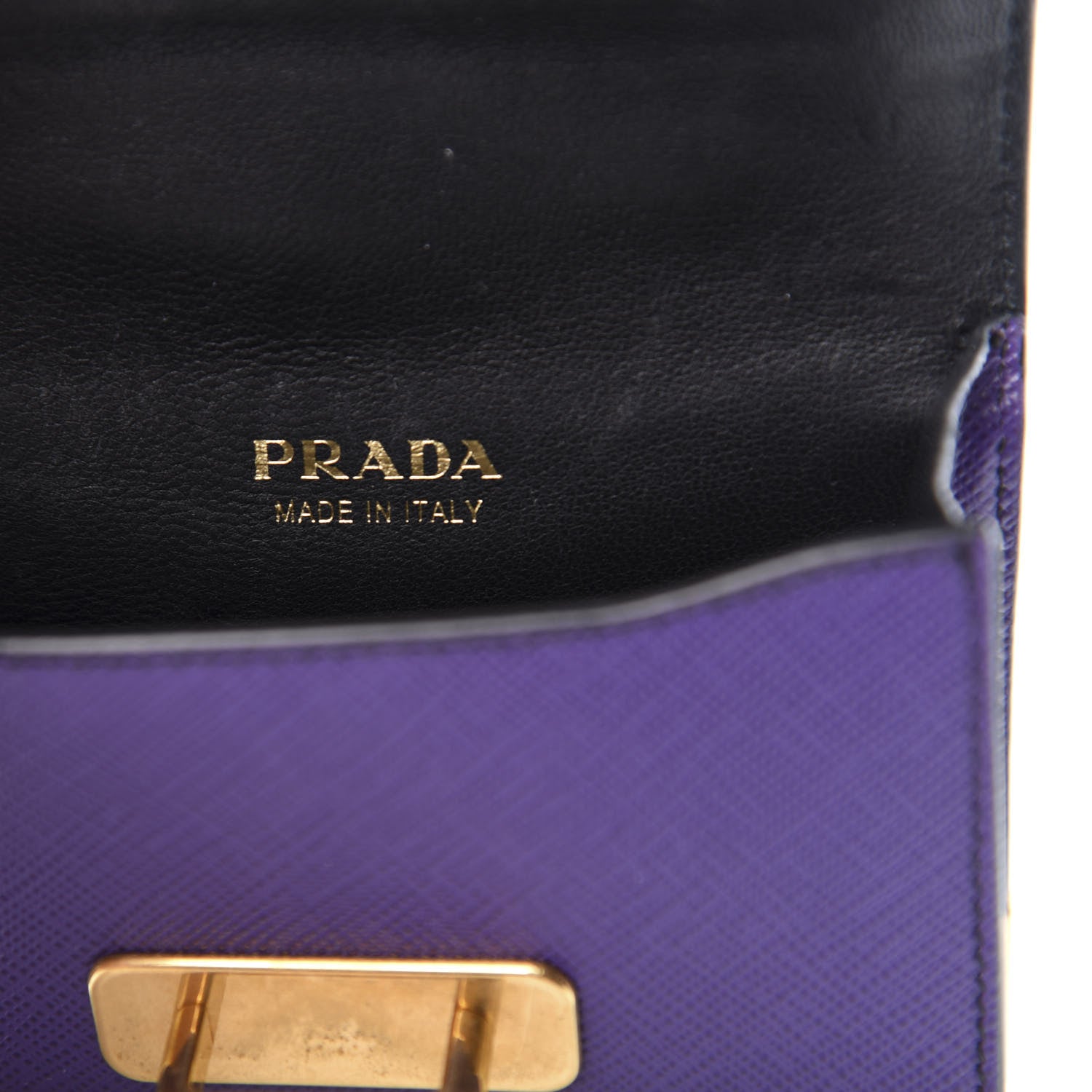Prada Saffiano Astrology Mini Cahier Bag Viola Black 9 of 12