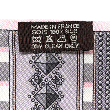 Hermes Silk Colliers de Chiens Twilly Rose Pale Gris Beige 3 of 7