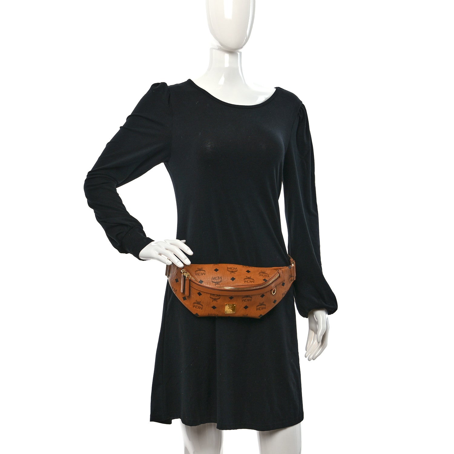 MCM Visetos Stark Belt Bag Cognac 2 of 8