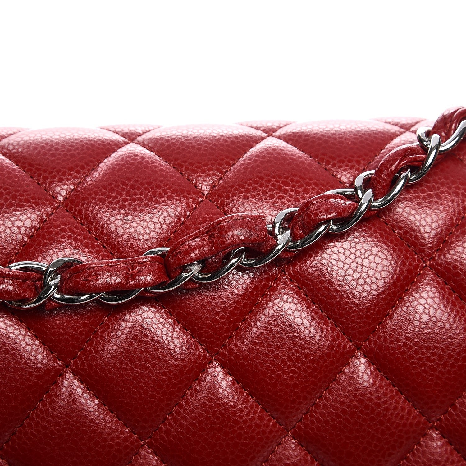Chanel Caviar Quilted Jumbo Double Flap Red 11 of 11