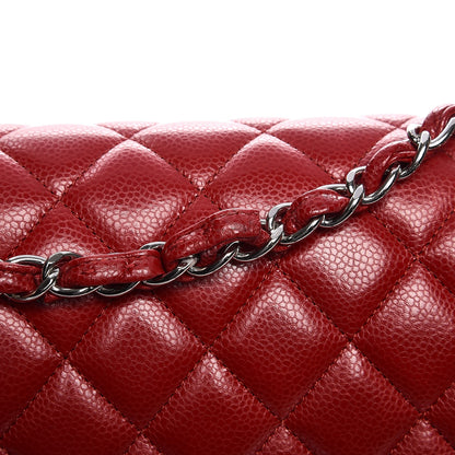 Chanel Caviar Quilted Jumbo Double Flap Red 11 of 11