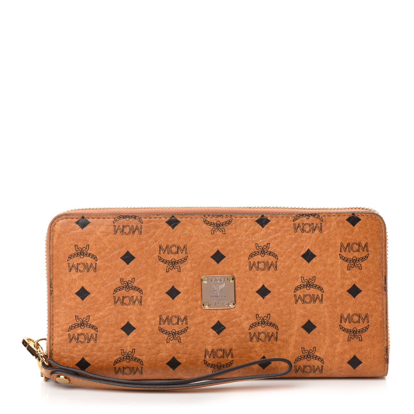 Visetos Large Zip Around Wallet Cognac