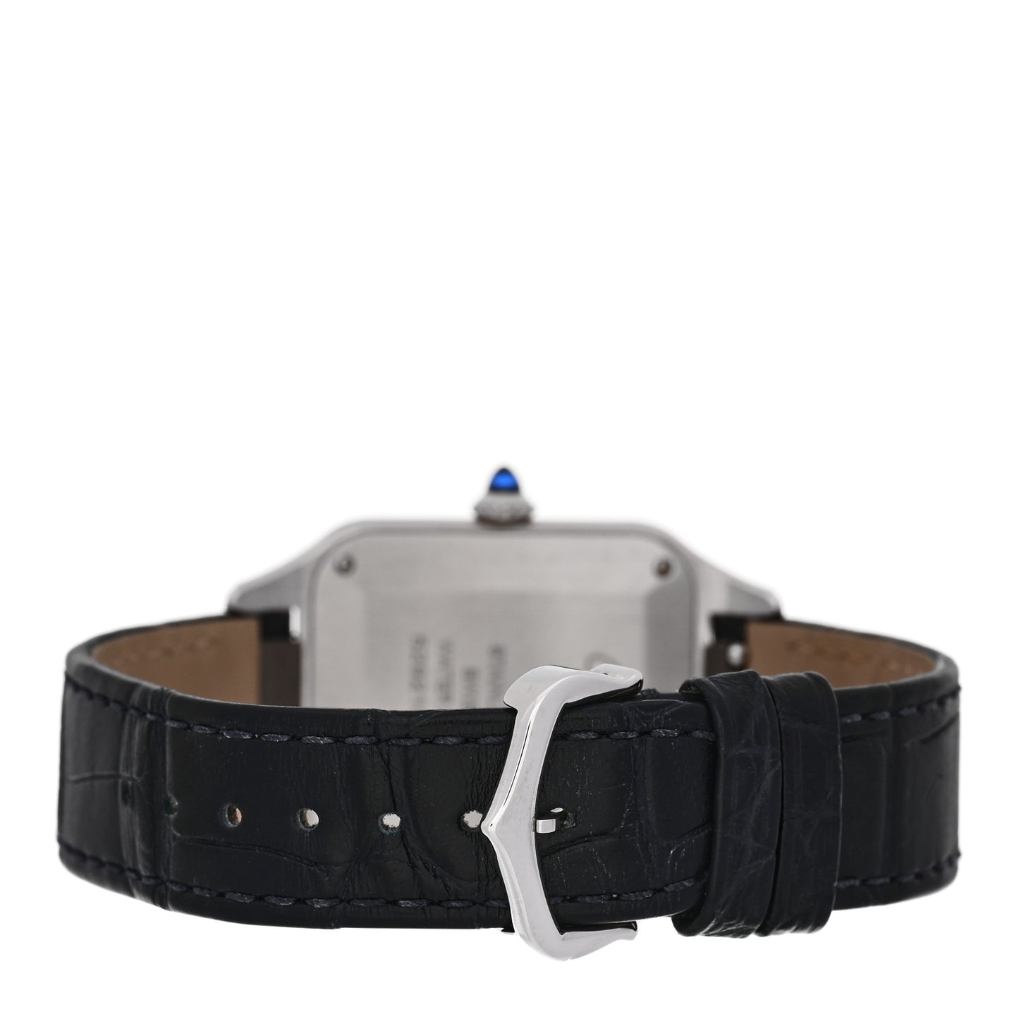 Stainless Steel Alligator 31.4mm Santos Dumont Quartz Watch Blue Blue