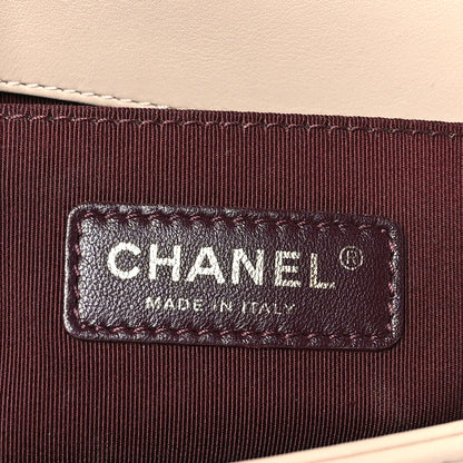 Chanel Caviar Suede Calfskin Chevron Medium Boy Flap Beige 6 of 9