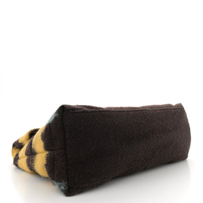 Saint Laurent Tie Dye Wool Quilted Small Loulou Puffer Monogram Chain Satchel Yellow Pacific Blue Dark Pecan 4 of 11