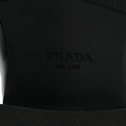 Prada Spazzolato Metal Triangle Logo 50mm Loafers 39 Black 8 of 15