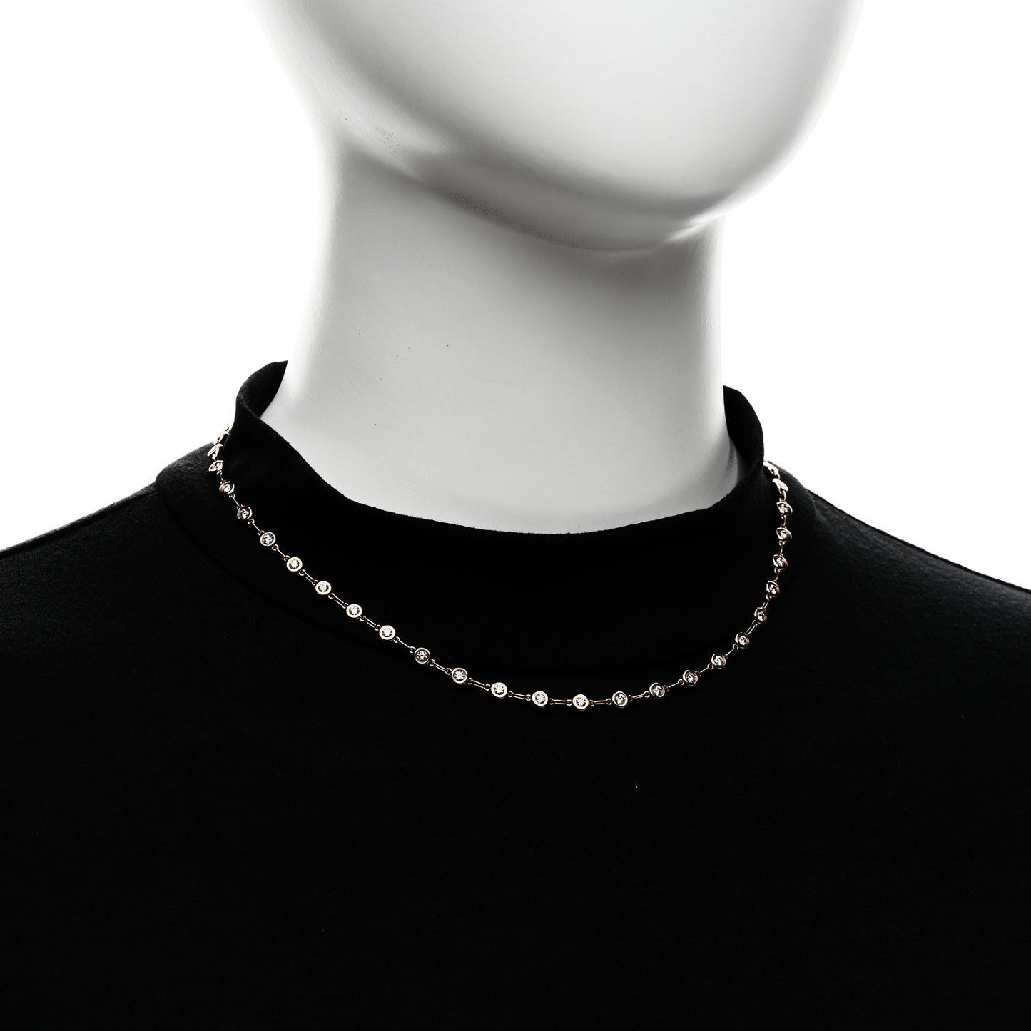 18K Rose Gold Diamond 2.25ctw Elsa Peretti Diamonds by the Yard Necklace