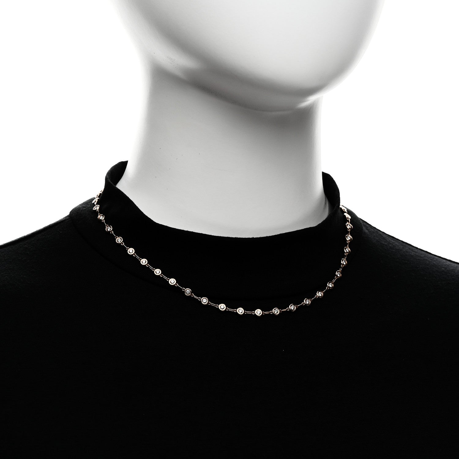 Tiffany 18K Rose Gold Diamond 2.25ctw Elsa Peretti Diamonds by the Yard Necklace 2 of 5