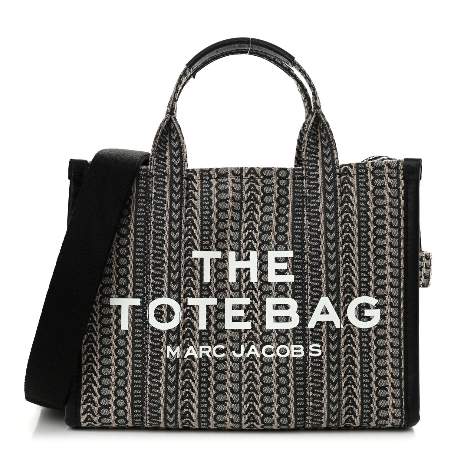 Marc Jacobs Cotton Jacquard Monogram Medium The Traveler Tote Bag Beige Multicolor 1 of 14