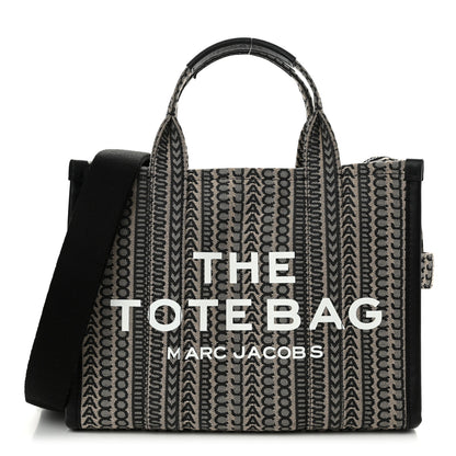 Marc Jacobs Cotton Jacquard Monogram Medium The Traveler Tote Bag Beige Multicolor 1 of 14