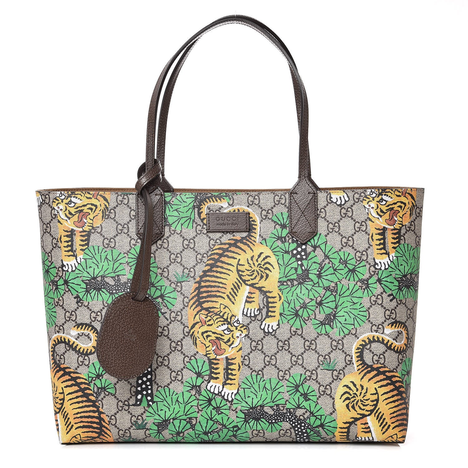 Gucci GG Supreme Monogram Bengal Medium Shopping Tote Beige Yard 1 of 7