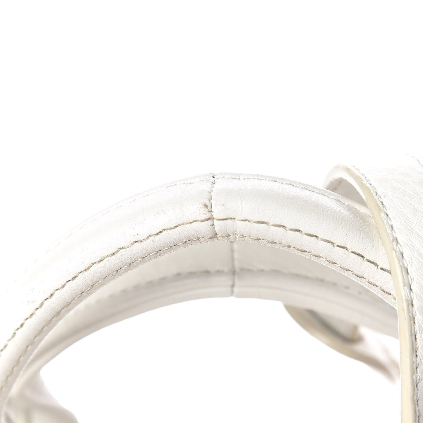 Pebbled Lambskin Rocco Duffel White Iridescent Hardware