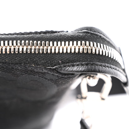 Gucci Monogram Jumbo GG Textured Dollar Calfskin Wristlet Messenger Bag Black 12 of 13