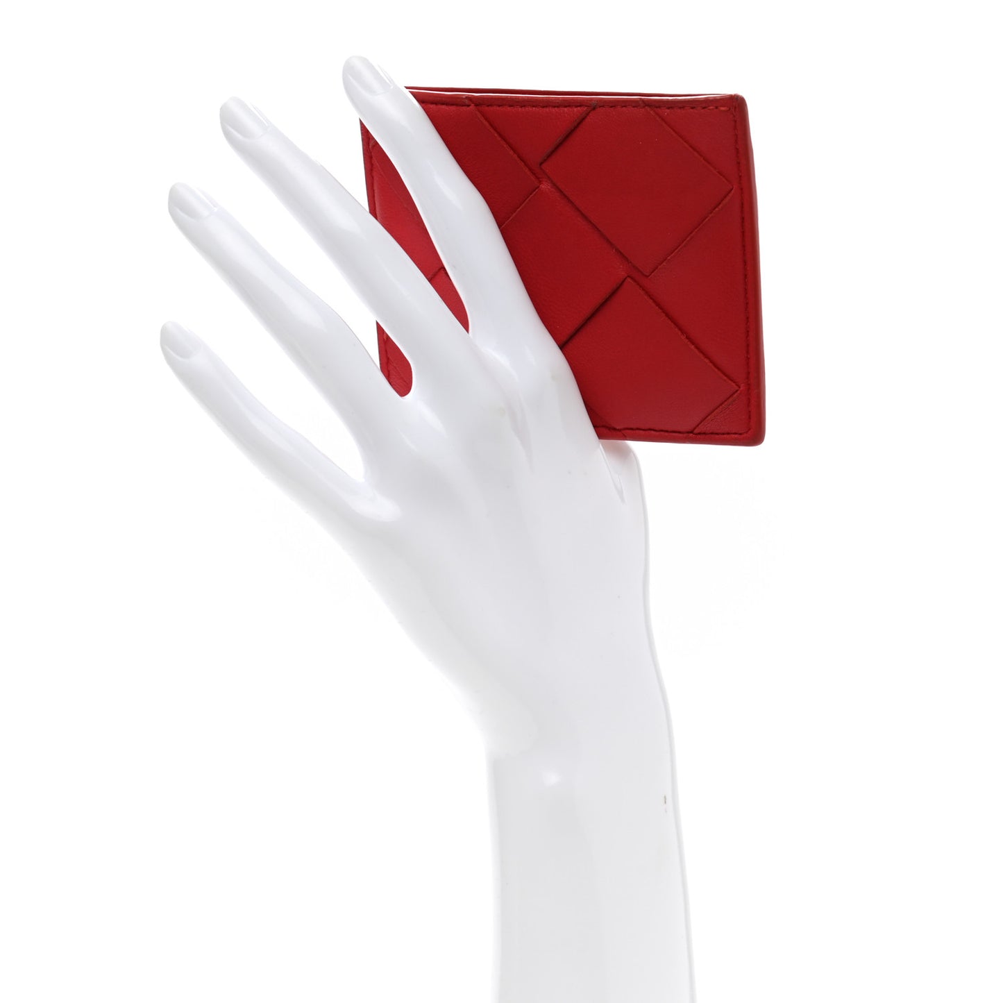 Nappa Maxi Intrecciato Card Holder Red
