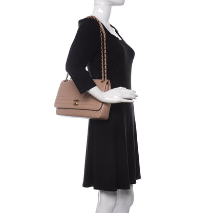 Chanel Shiny Goatskin Diagonal Quilted Medium Flap Light Pink 2 of 11