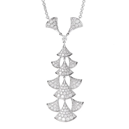 Bulgari 18K White Gold Diamond Diva's Dream Pendant Necklace 3 of 6