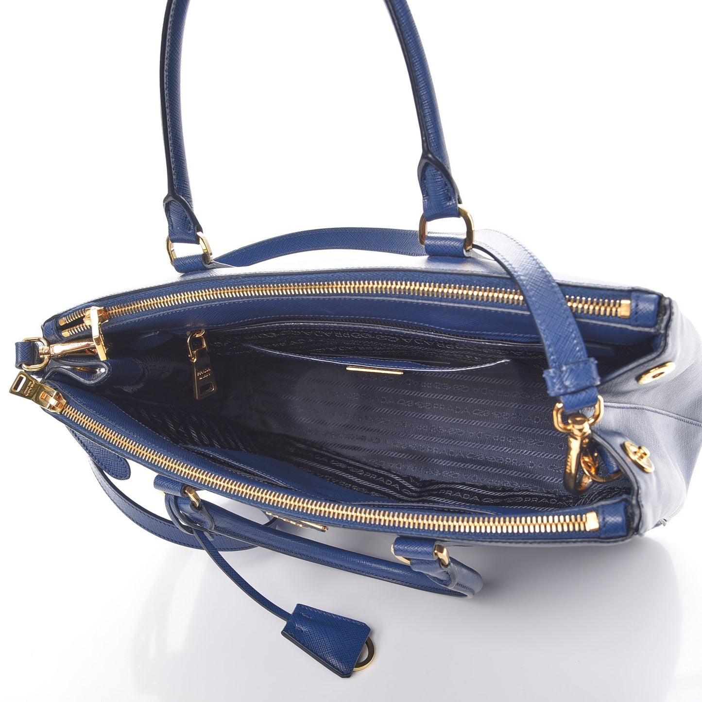 Saffiano Medium Galleria Double Zip Tote Bluette