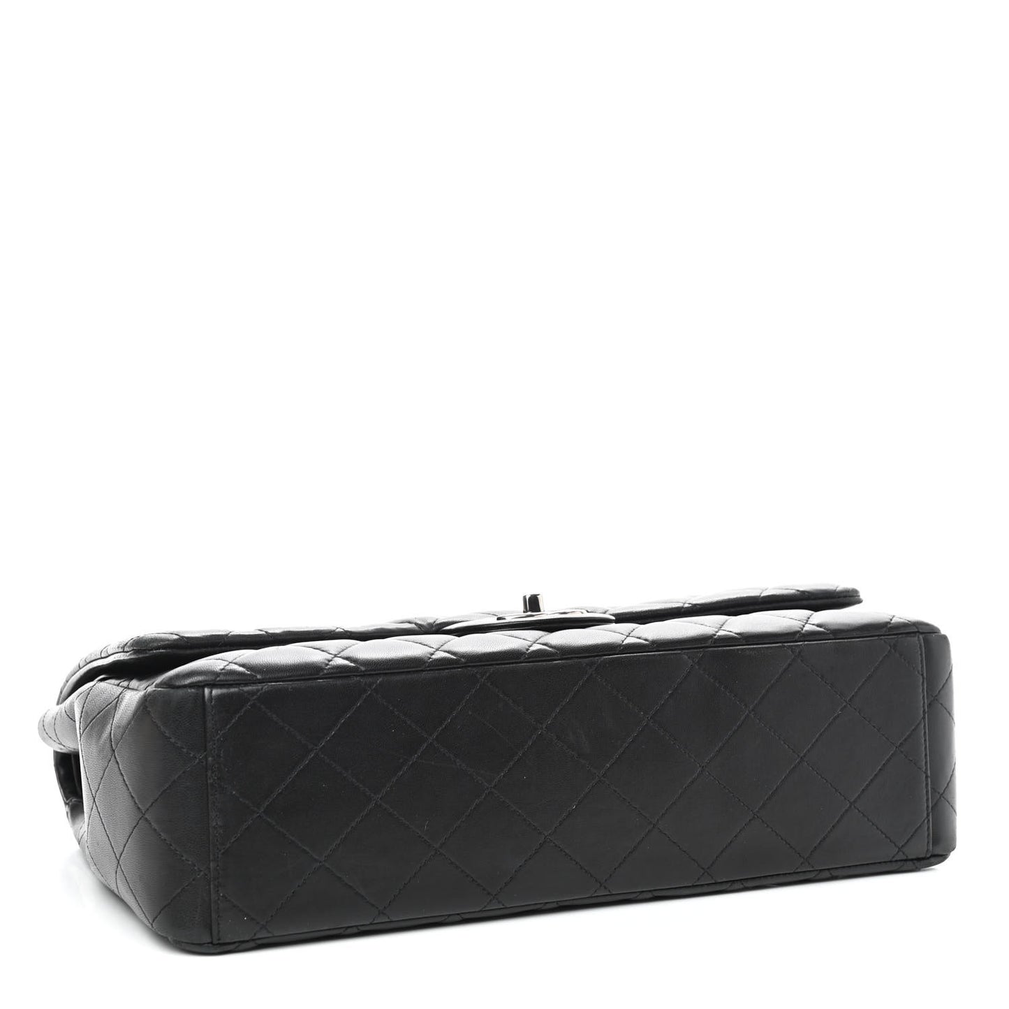 Lambskin Quilted Maxi Double Flap Black