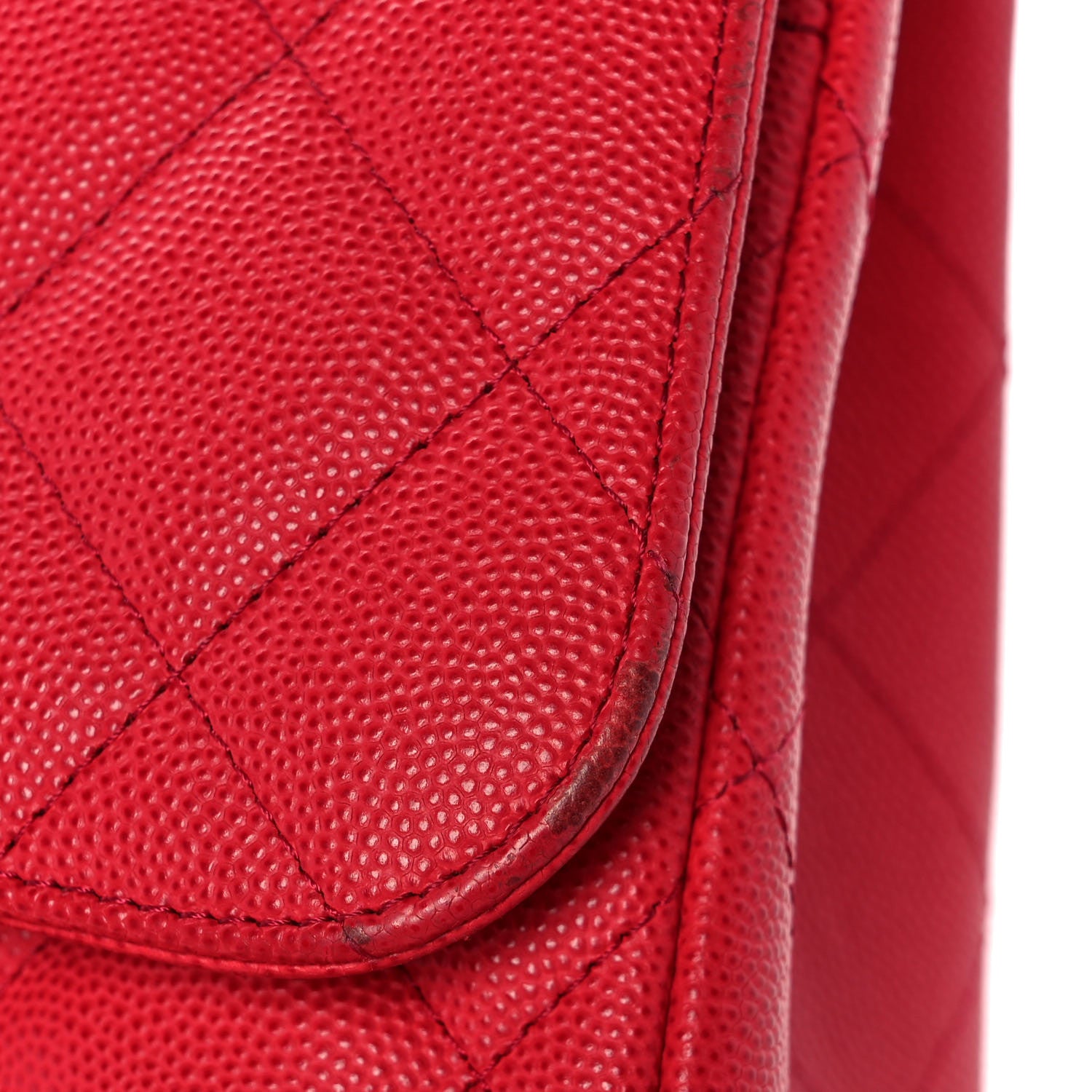 Chanel Caviar Quilted Jumbo Double Flap Red 9 of 9
