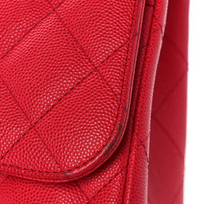 Chanel Caviar Quilted Jumbo Double Flap Red 9 of 9
