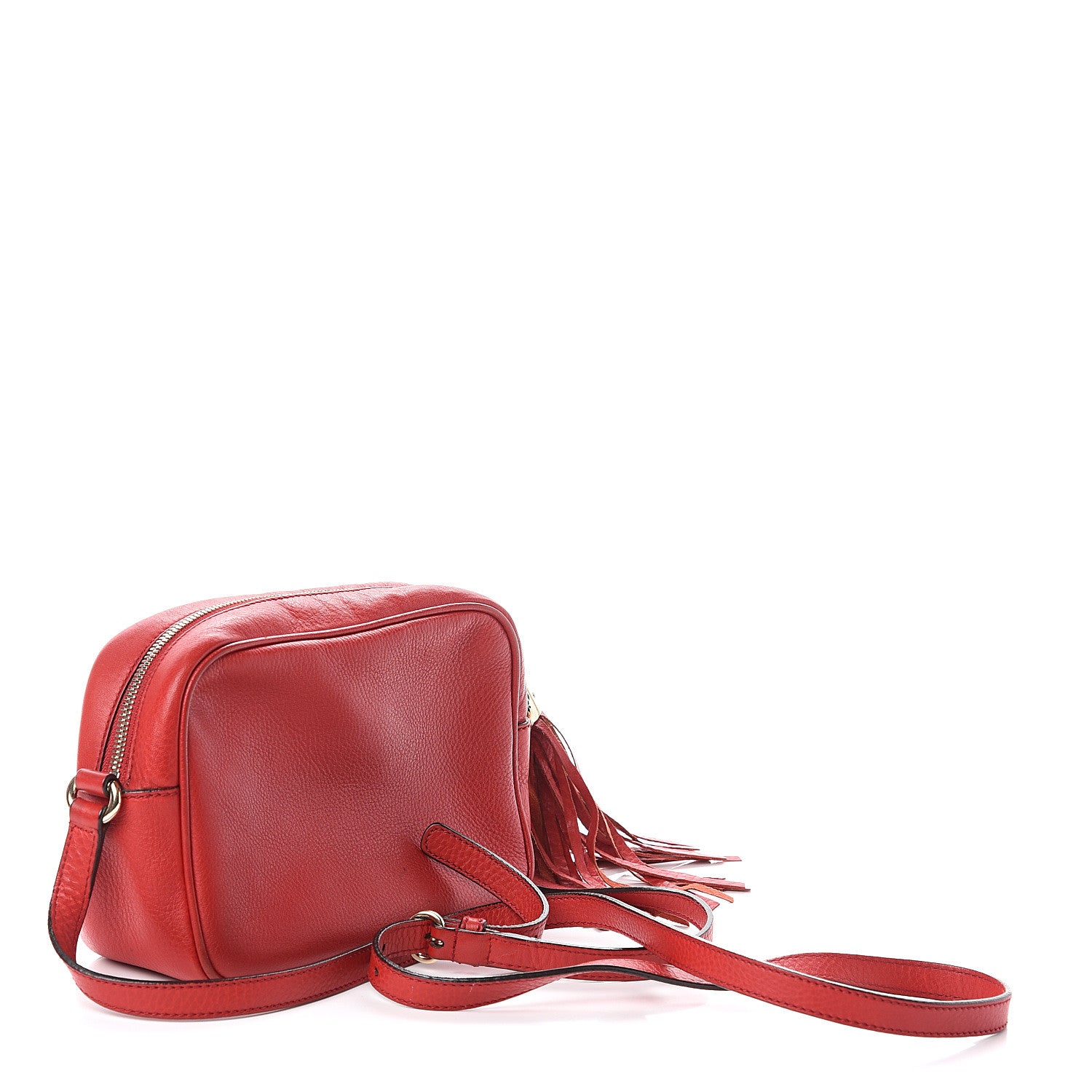 Gucci Pebbled Calfskin Small Soho Disco Bag Tabasco Red 2 of 8