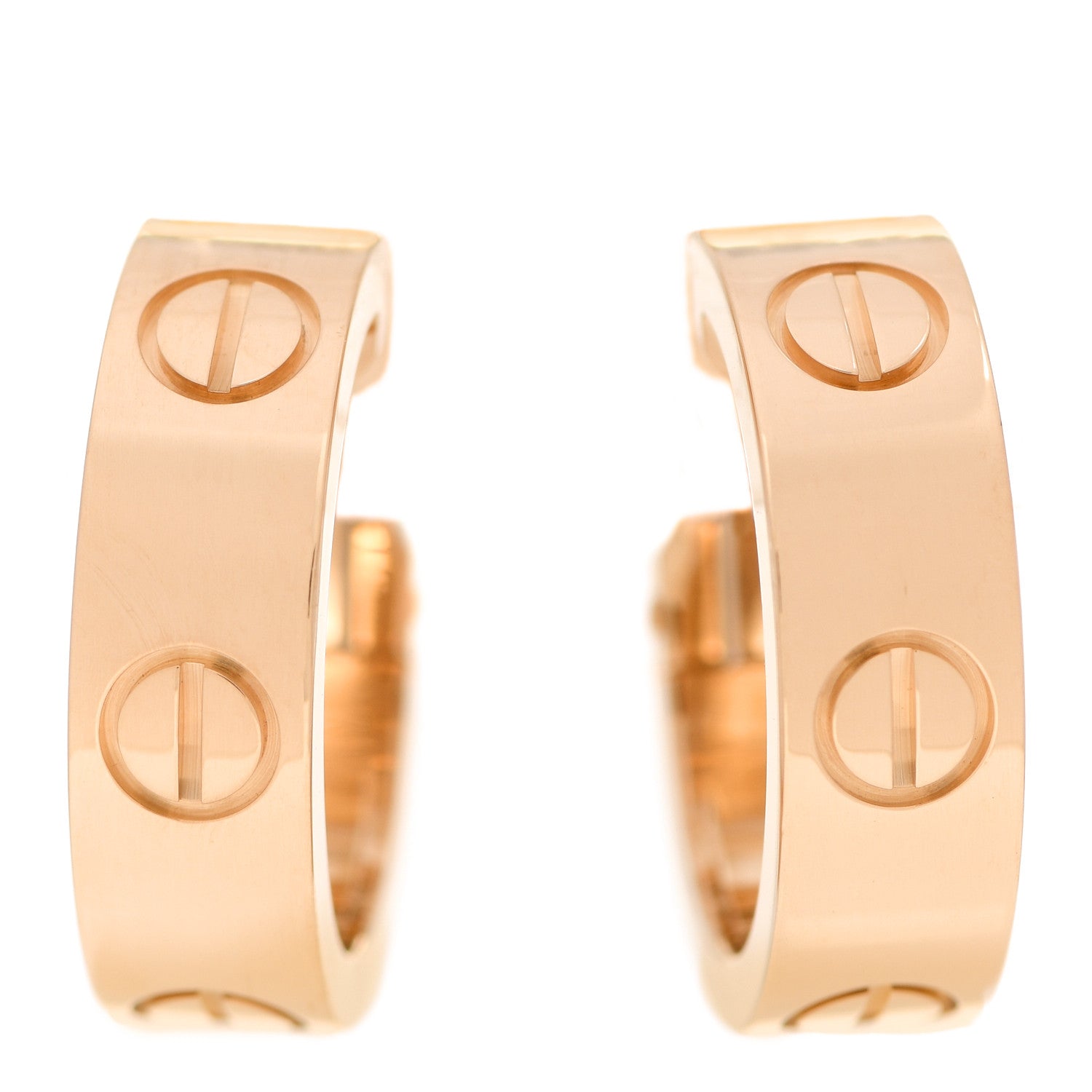 Cartier 18K Yellow Gold 5.5mm LOVE French Clip Hoop Earrings 1 of 6