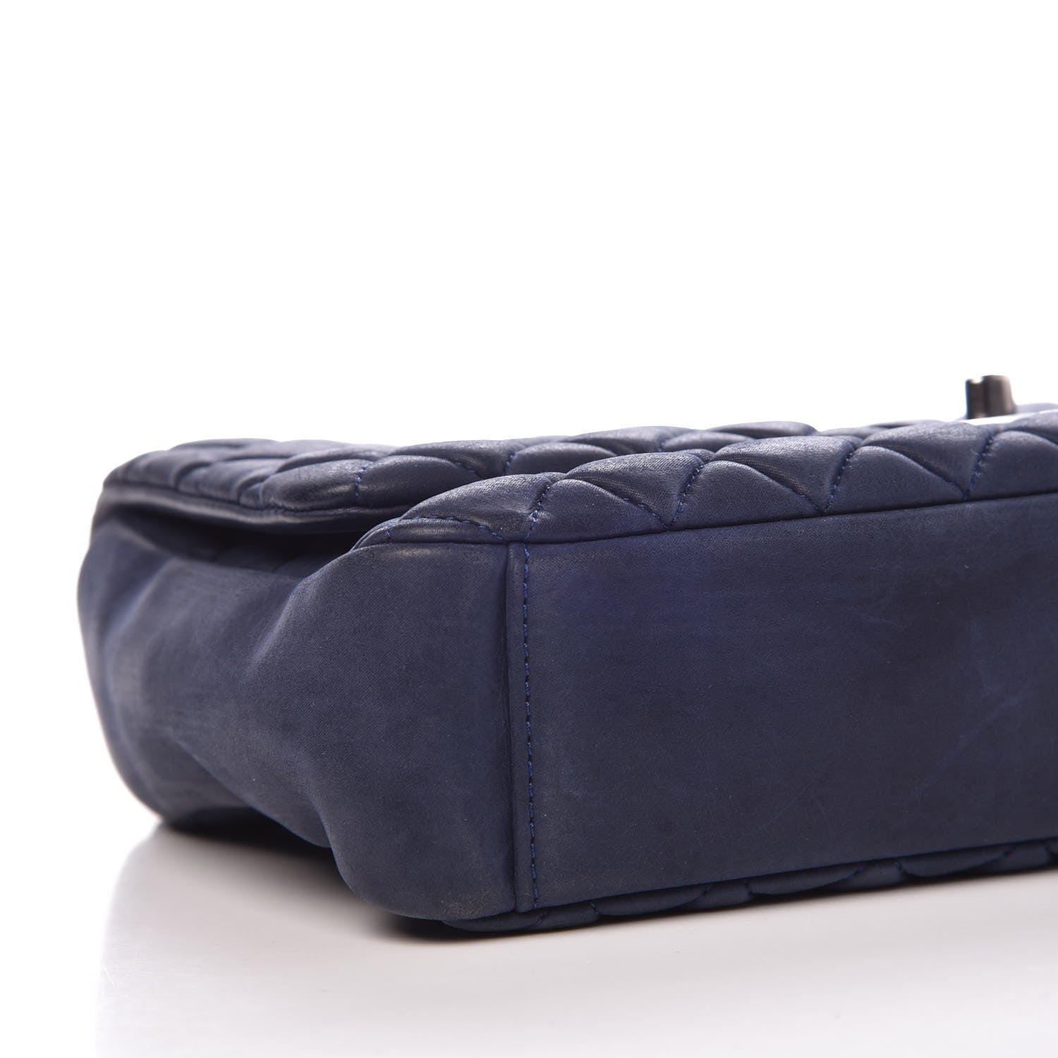 Chanel Iridescent Calfskin Quilted Large New Bubble Flap Navy 8 of 10