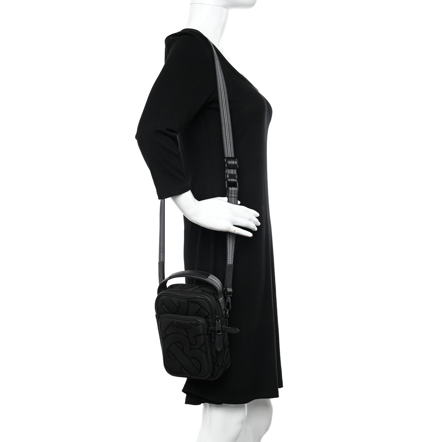 Burberry Jacquard Logo TB Crossbody Bag Black 2 of 9