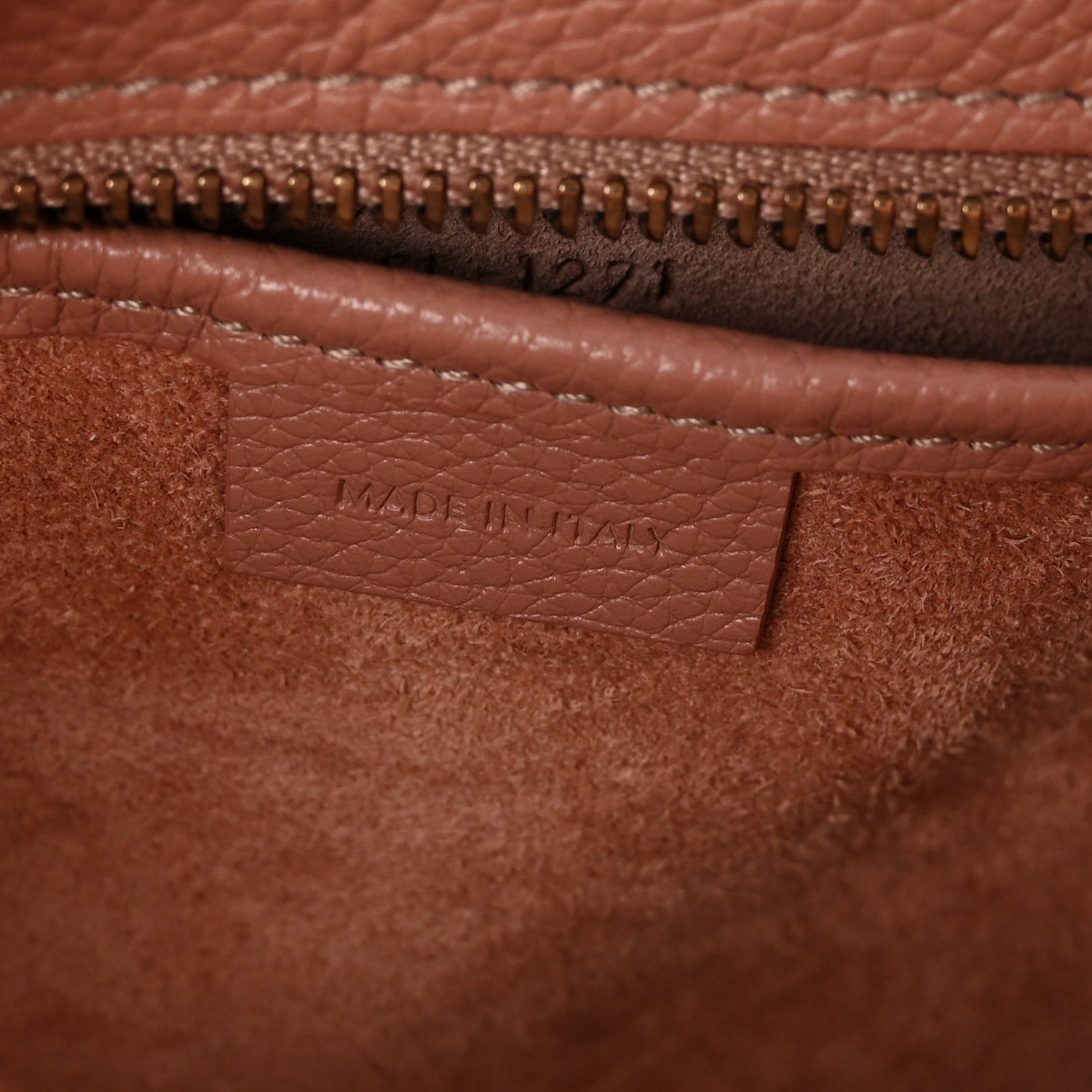 Celine Drummed Calfskin Nano Luggage Antique Rose 7 of 11