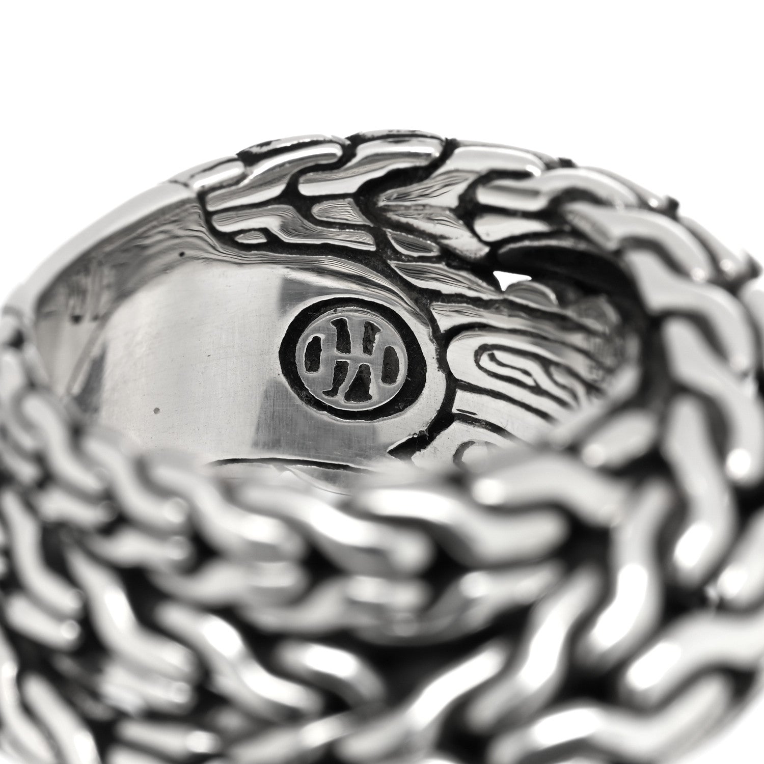 John Hardy Sterling Silver Classic Chain Tiga Overlap Ring 54 7 4 of 4