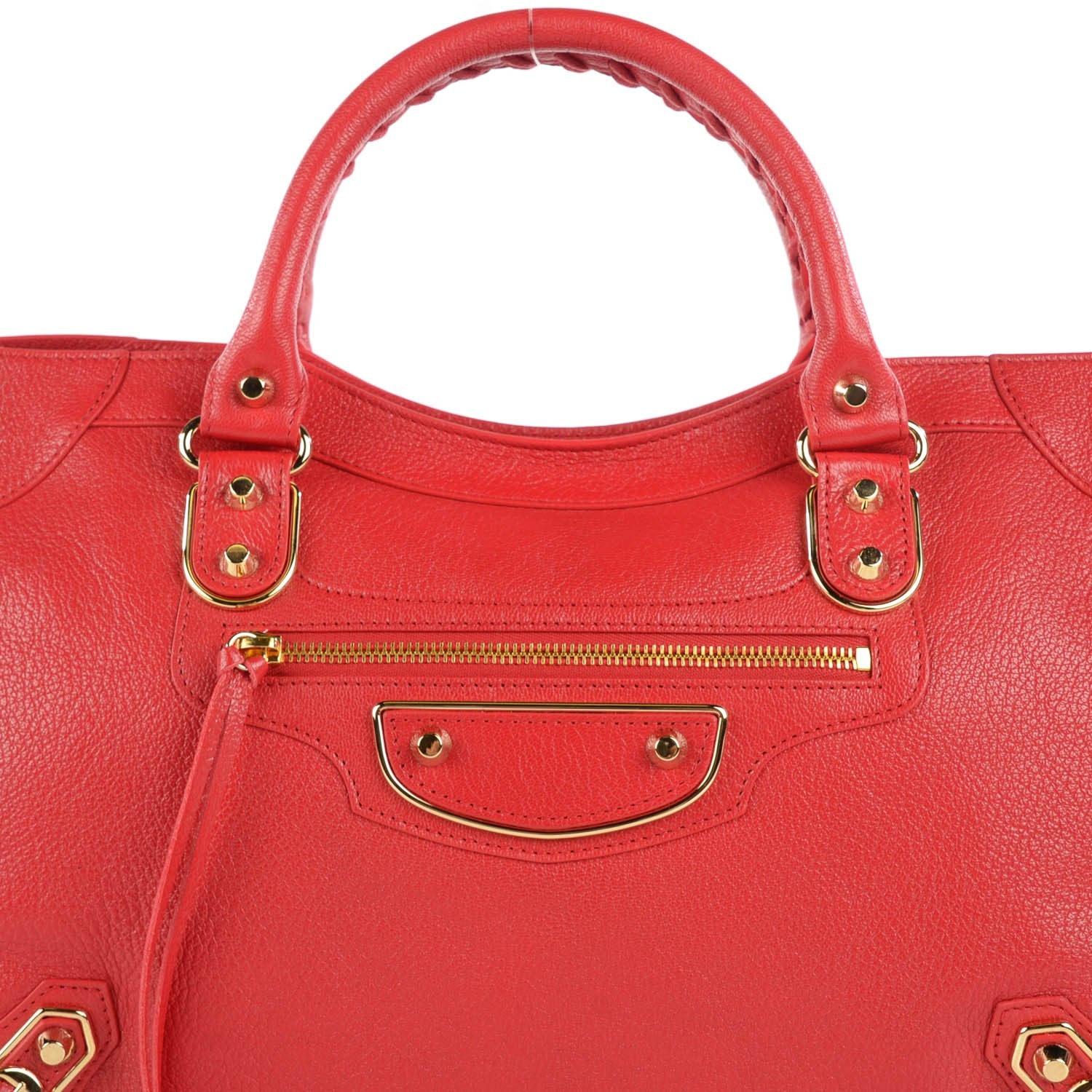 Balenciaga Chevre Gold Metallic Edge Hardware City Rouge Grenade 9 of 13