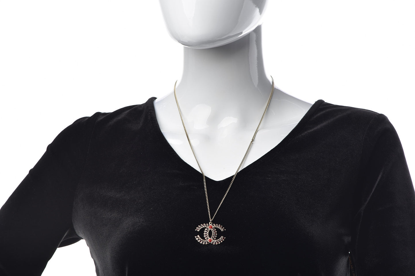 Resin CC Necklace Gold Red Burgundy