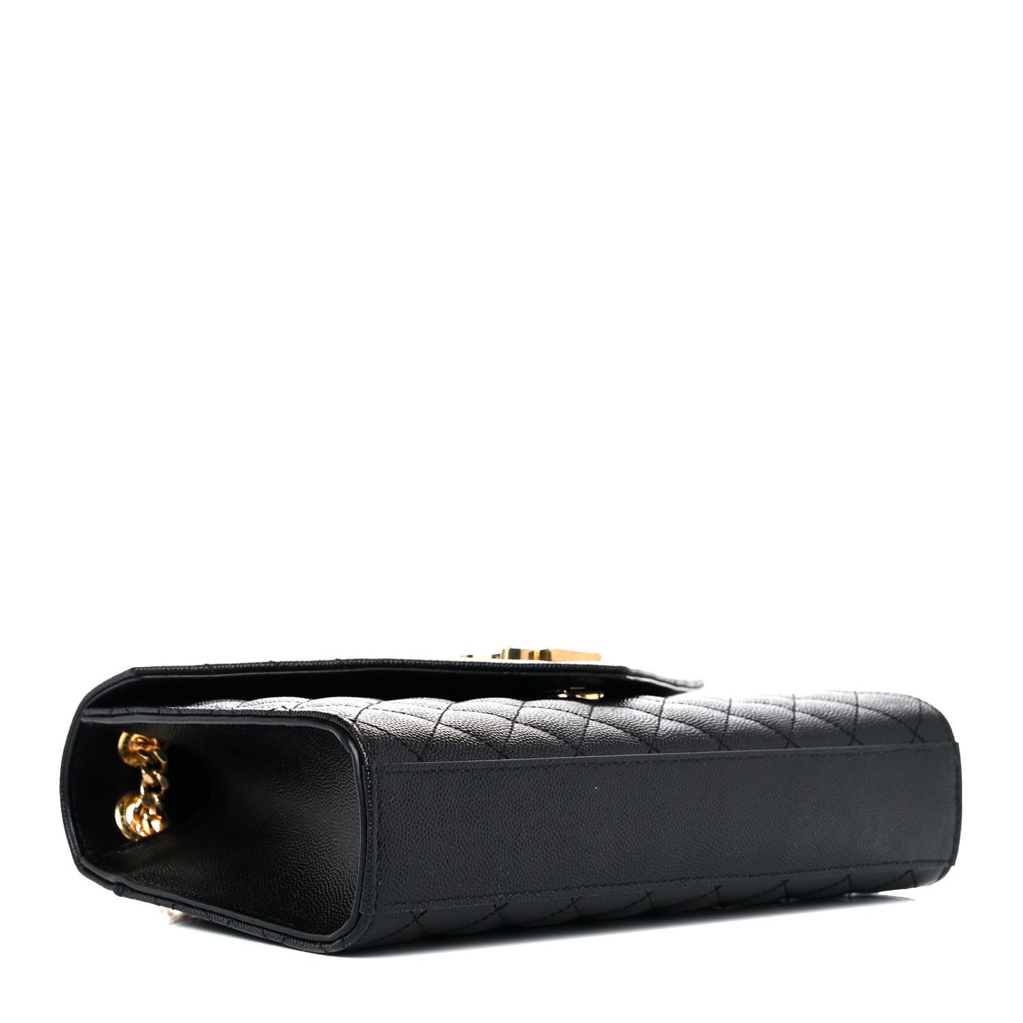 Grain De Poudre Textured Mixed Matelasse Triquilt Medium Monogram Satchel Black