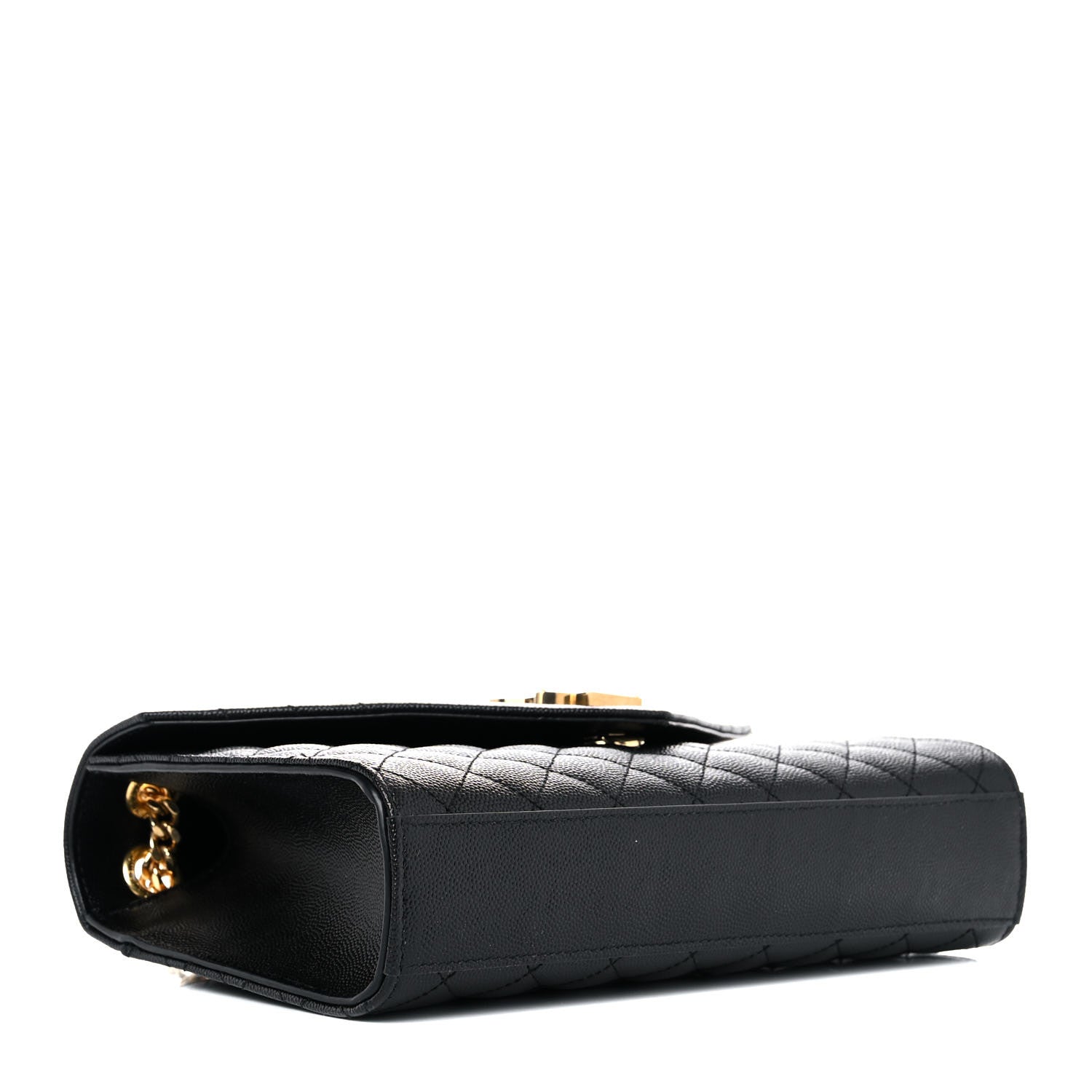 Saint Laurent Grain De Poudre Textured Mixed Matelasse Triquilt Medium Monogram Satchel Black 2 of 11