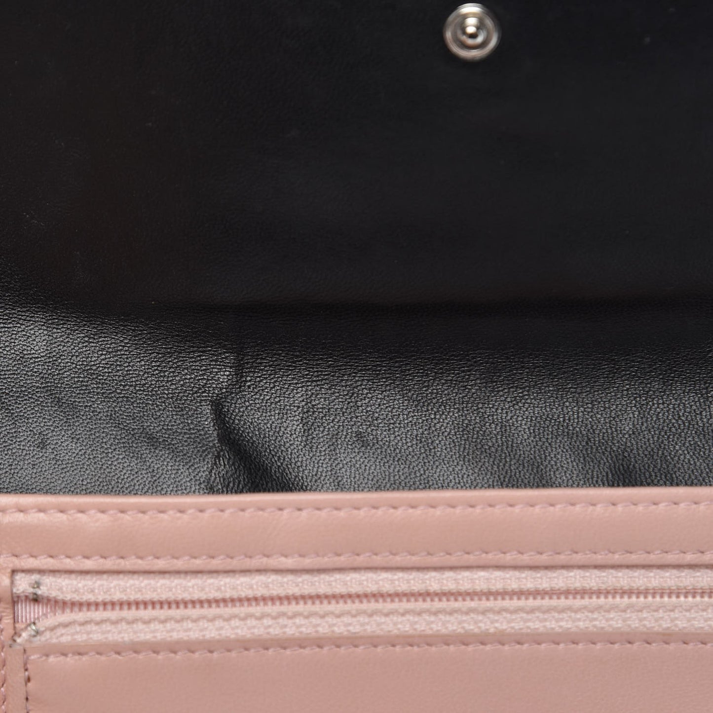 Lambskin Micro Quilted Tri-Fold Wallet Black