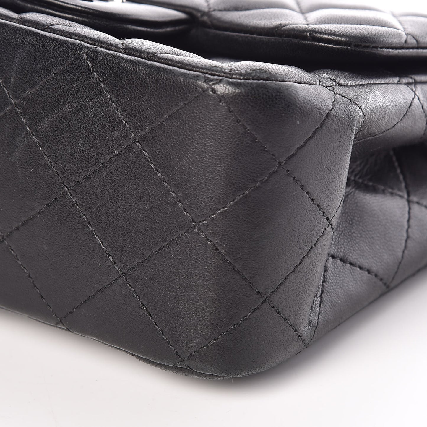 Lambskin Quilted Mini Square Flap Black