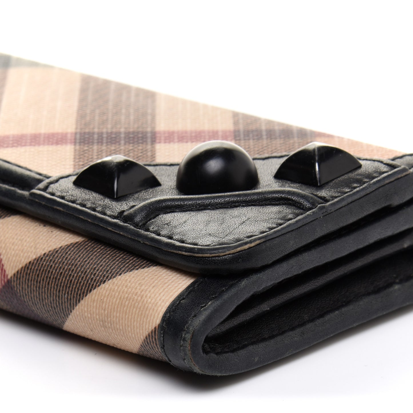 Nova Check Mega Stud Continental Wallet Black