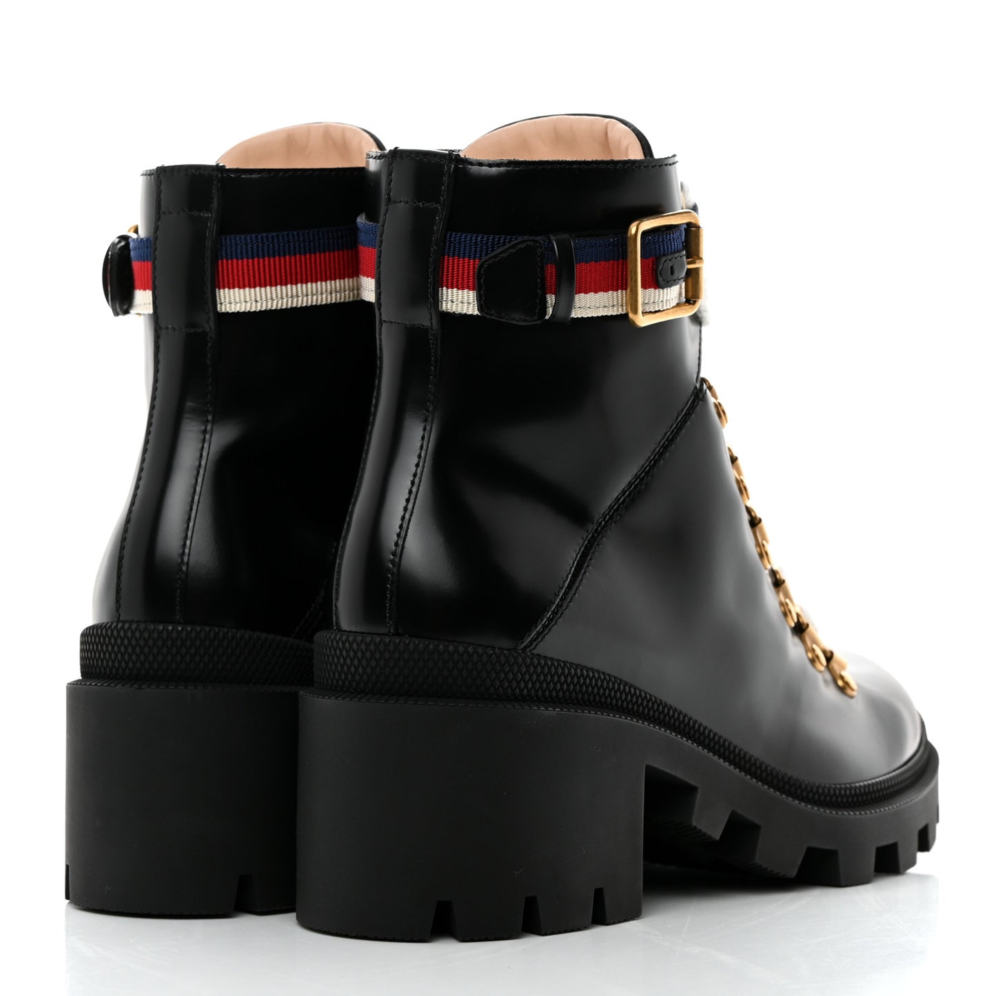 Calfskin Sylvie Web Womens Lace Up Combat Boots 37 Black