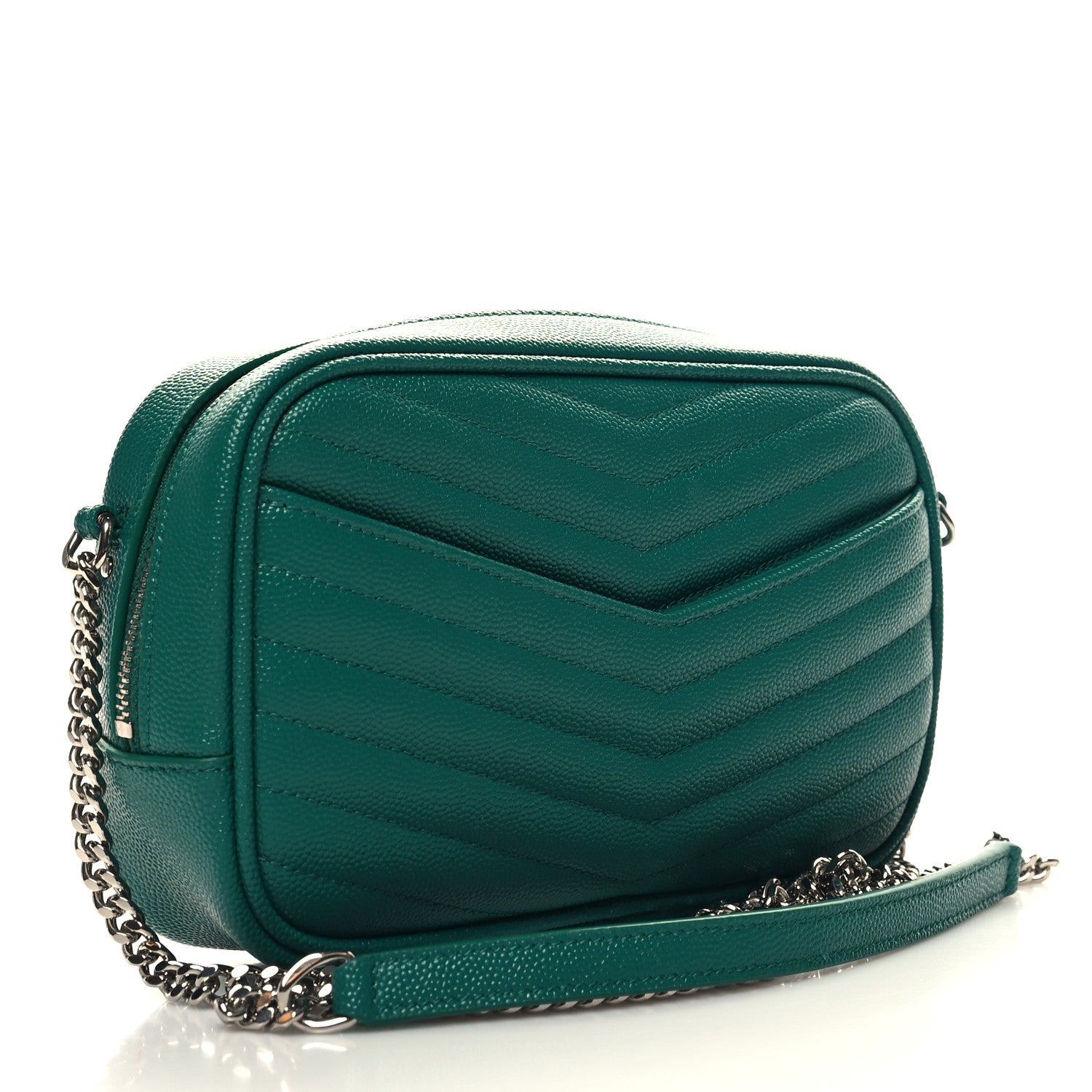 Saint Laurent Grain De Poudre Matelasse Monogram Mini Lou Camera Bag Green Field 3 of 11