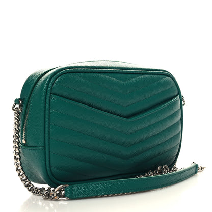 Saint Laurent Grain De Poudre Matelasse Monogram Mini Lou Camera Bag Green Field 3 of 11