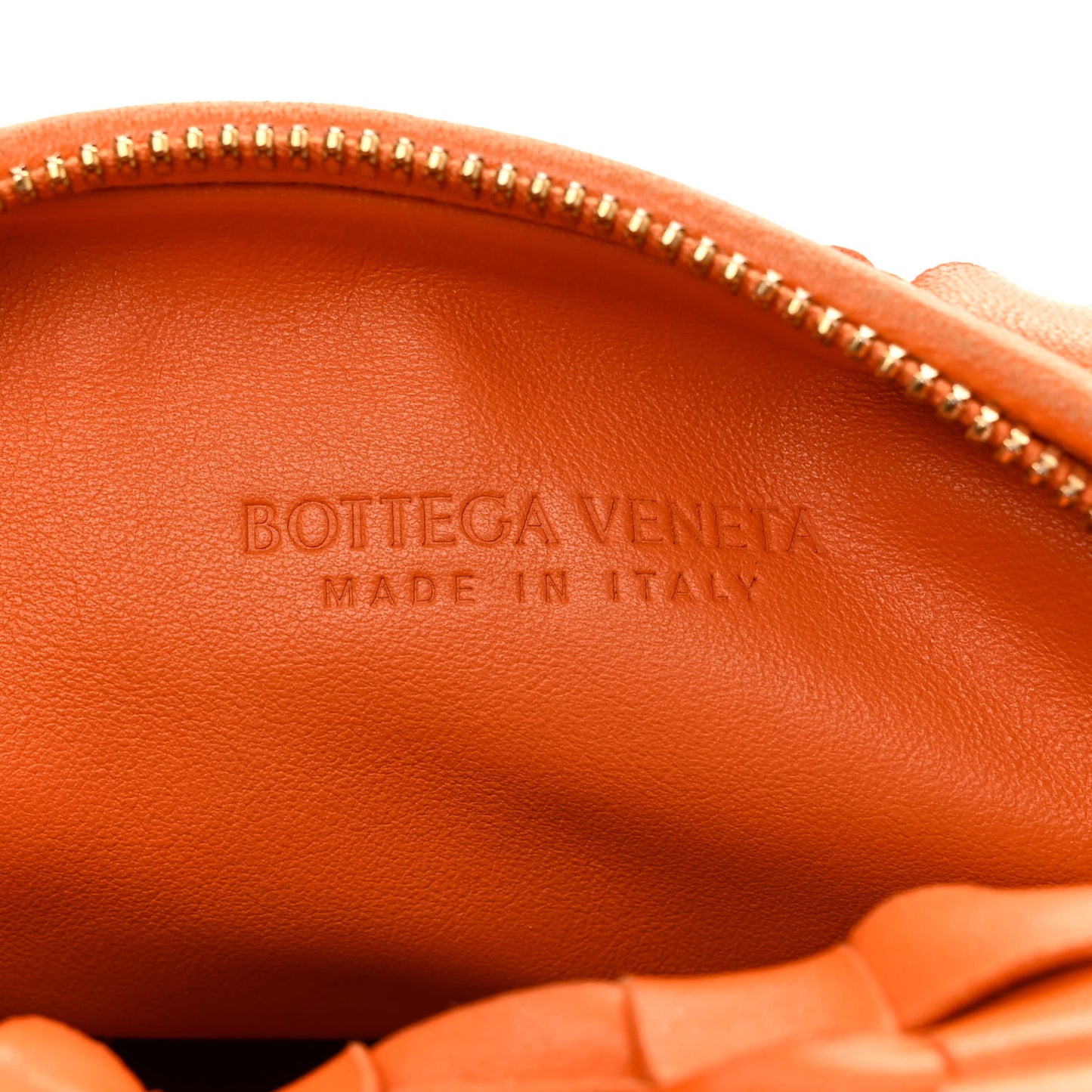 Nappa Intrecciato Mini Jodie Tangerine