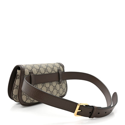 Gucci GG Supreme Monogram Textured Dollar Calfskin Blondie Belt Bag 85 34 Beige Ebony New Acero 3 of 11
