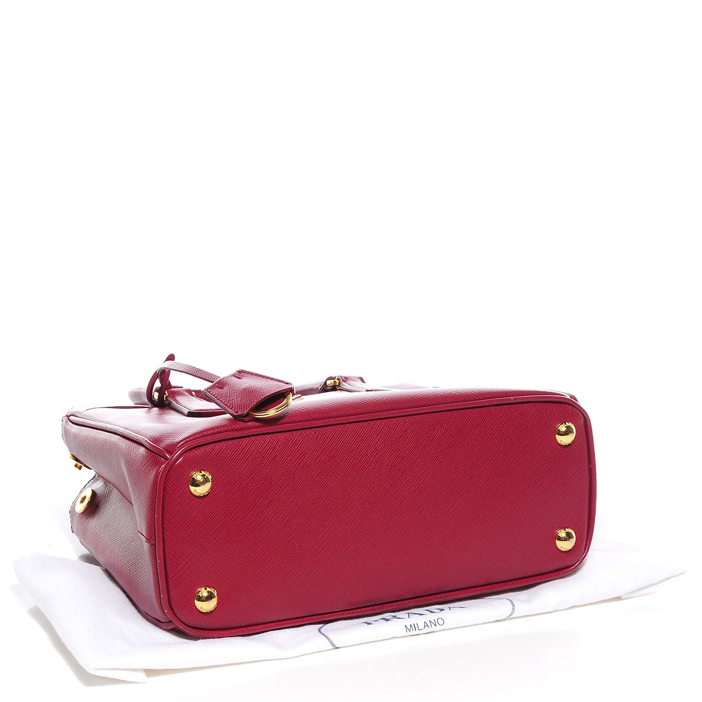 Saffiano Lux Mini Double Zip Tote Cherry