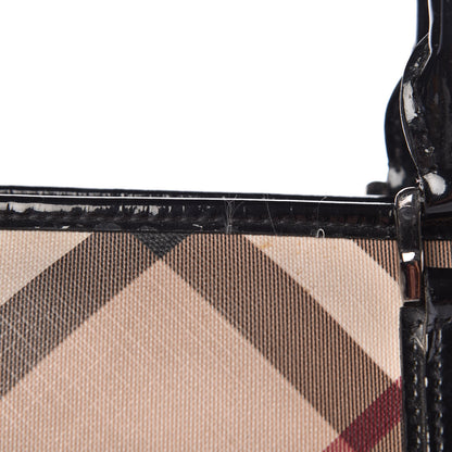 Burberry Patent Supernova Check Tote Black 28 of 30