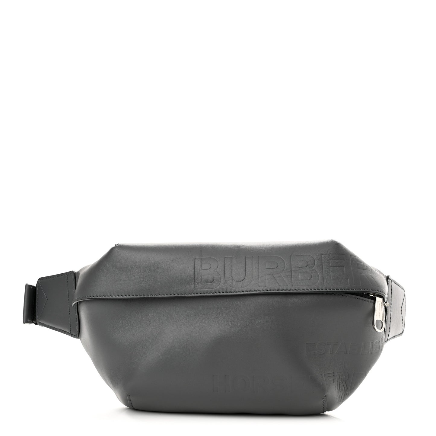 Calfskin Horseferry Print Medium Sonny Bum Bag Dark Ash Grey