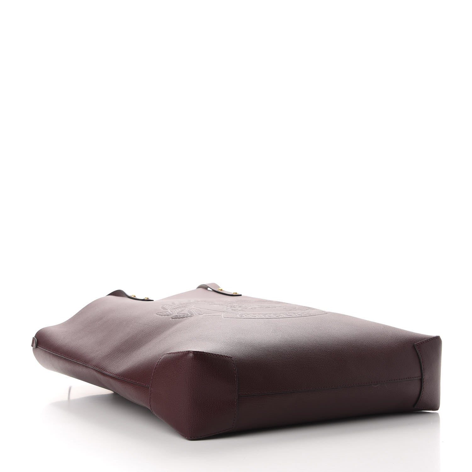Burberry Calfskin Crest Embossed Large Tote Burgundy 4 of 10