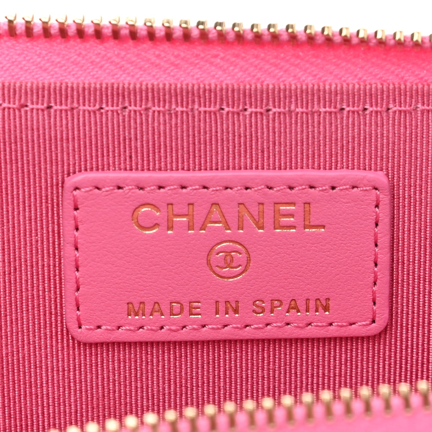 Caviar Quilted Zipped Key Holder Case Pink