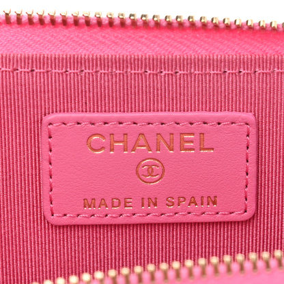 Chanel Caviar Quilted Zipped Key Holder Case Pink 6 of 8