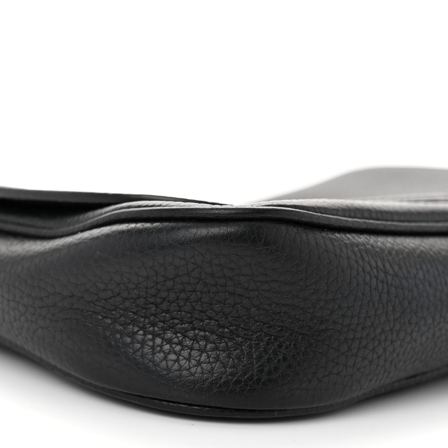 Pebbled Calfskin Medium Soho Flap Crossbody Black