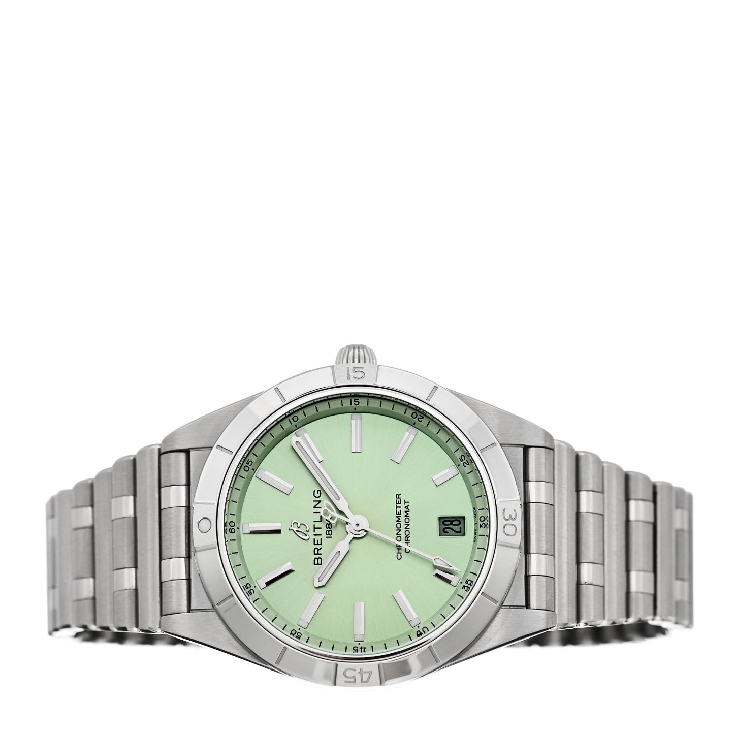 Stainless Steel 36mm Chronomat Automatic Watch Mint Green A10380